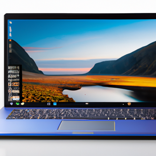 Een laptop met een groot scherm met hoge resolutie waarop een kleurrijke afbeelding wordt weergegeven