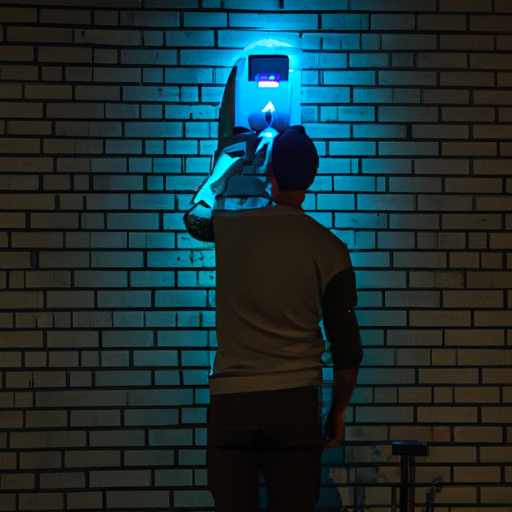Een persoon die een langnekschuurmachine met led-verlichting gebruikt op een muur