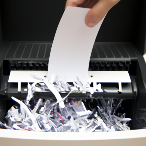 Papiervernietiger die documenten vernietigt